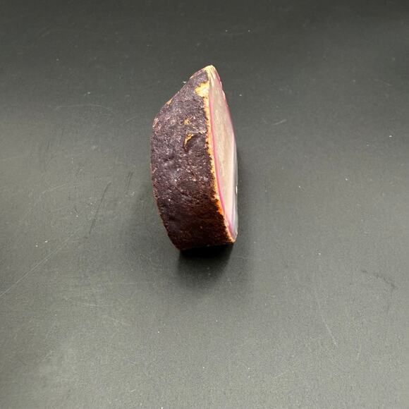 Natural Sliced Agate Gemstone Rock Pink and White Crystal Semi Polished - Picture 6 of 14